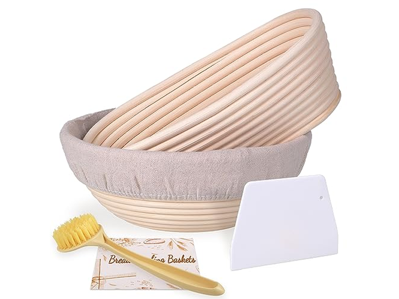Banetón Oval de 1Kg 9 Pulgadas Kit de Panificación de Tamaño Grande Personalizado Rectángulo de Ratán