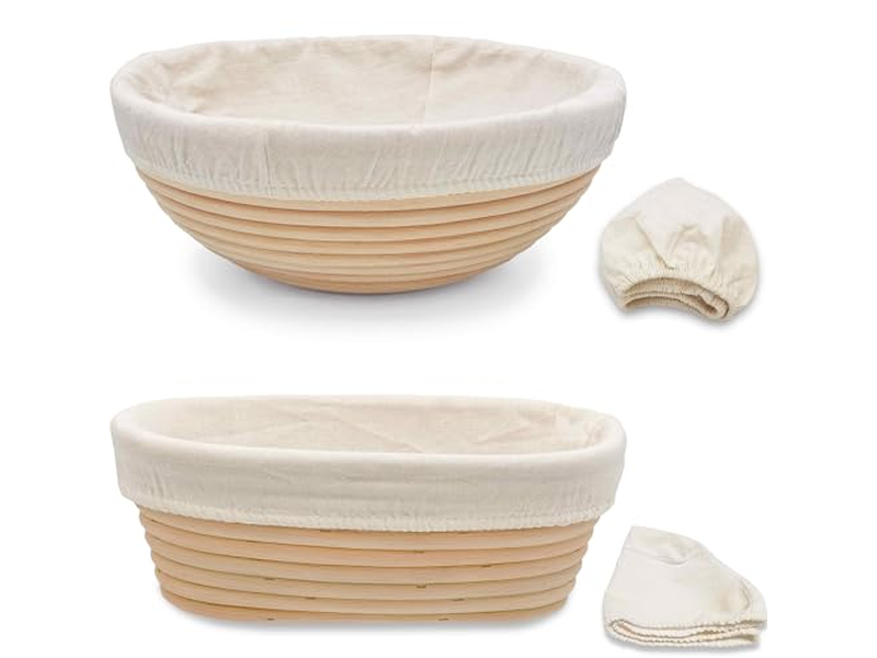 Cesta de Panificación de Nueces Cestas de Pan Ovaladas para Mesa Exhibición de Cerámica y Lona