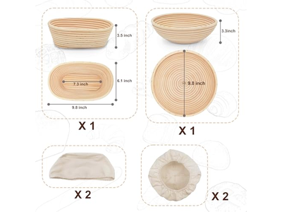 Cesta de Panificación de Nueces Cestas de Pan Ovaladas para Mesa Exhibición de Cerámica y Lona