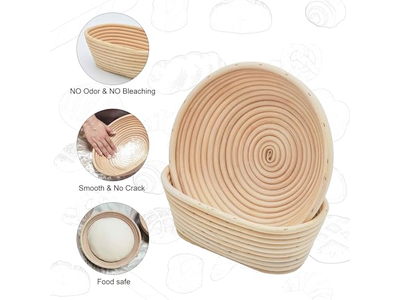 Cesta de Panificación de Nueces Cestas de Pan Ovaladas para Mesa Exhibición de Cerámica y Lona