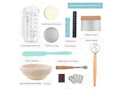 Cesta de Fermentación Banetón Kit de Elaboración con Cubierta
