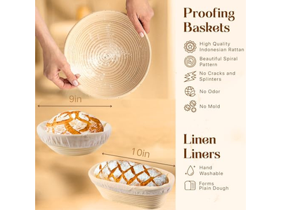 Cestas de Pan de Ratán Banetón Cuenco de Fermentación Cesta Benetton 23Cm