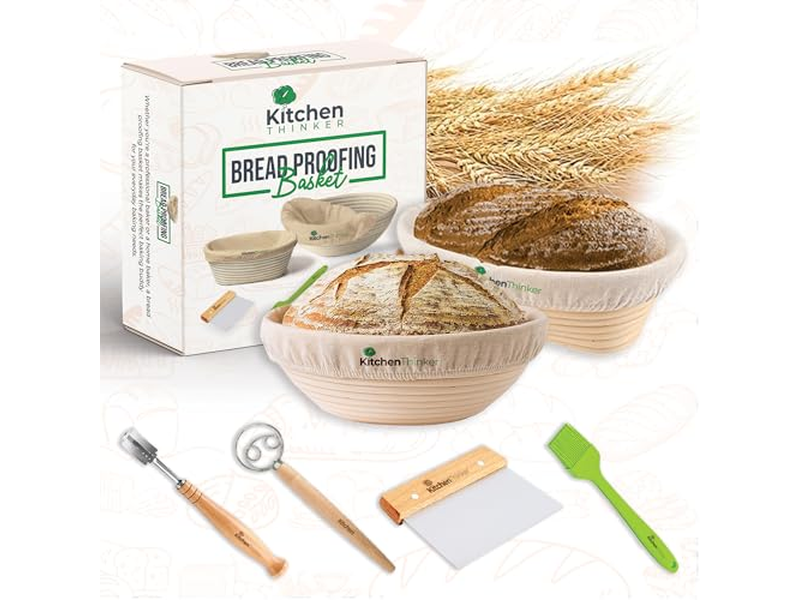 Cesta de Fermentación de Pan Ascendente Panadería con Forro de Tela de 12 Pulgadas