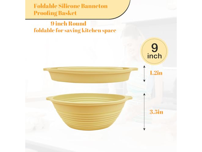 Cesta de Pan Redonda Cestas Artesanales con Forros de Fermentación para Horneado en Forma de Anillo